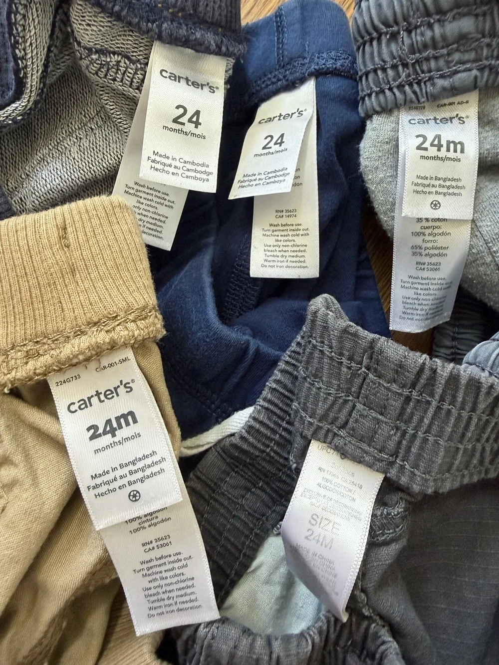 Carter’s toddler pants bundle, size 24M (set of 5)